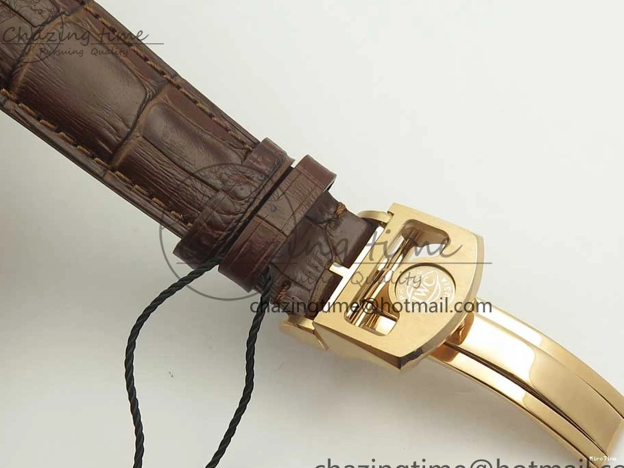 MIROTIME 0113 Portuguese Tourbillon IW5463 RG ZF Best Edition White Dial on Brown Leather Strap Stylish 7174